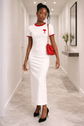 Modest Elegant knitted Maxi Dress – Christian Women's Church Dress | Short Sleeve Fitted Modest Dress | P31 Clothing