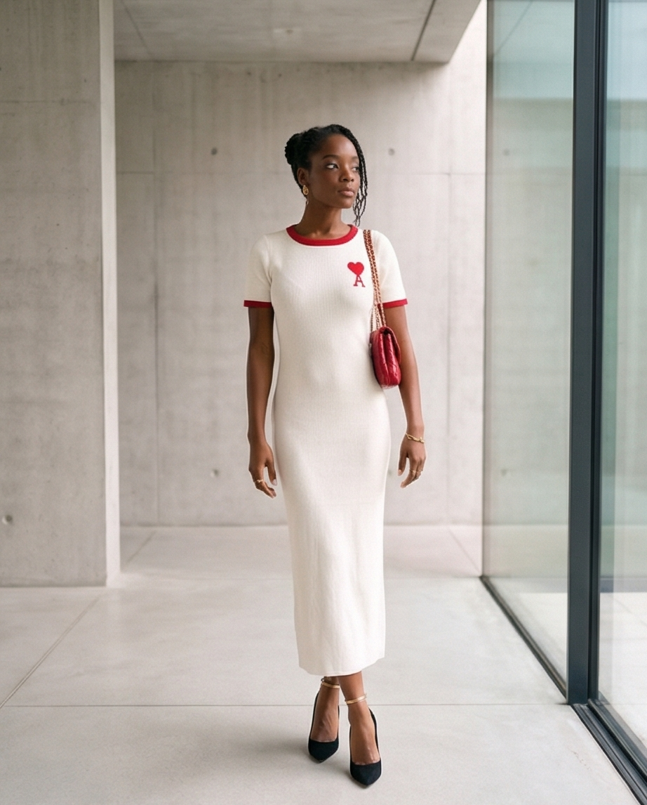 Modest Elegant knitted Maxi Dress – Christian Women's Church Dress | Short Sleeve Fitted Modest Dress | P31 Clothing
